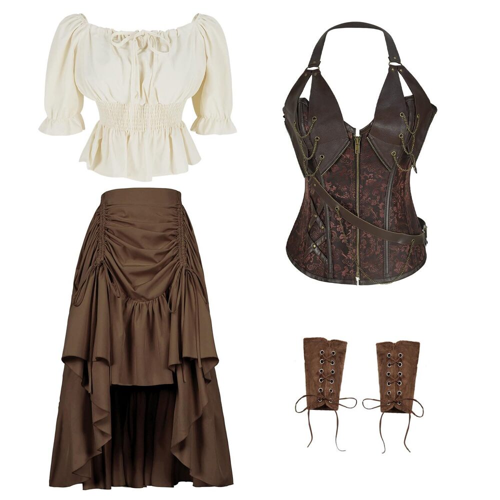 7953 4 pcs Viking pirate Renaissance costumes steampunk costume Halloween
